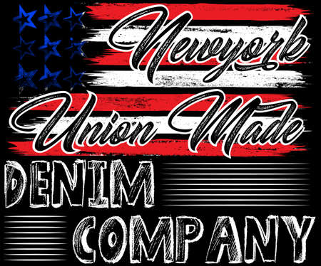 Denim america flag typography, t-shirt graphics, vectorsのイラスト素材
