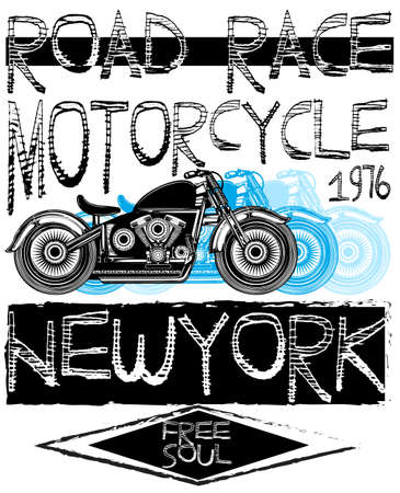 Vintage Motorcycle T-shirt Graphicのイラスト素材