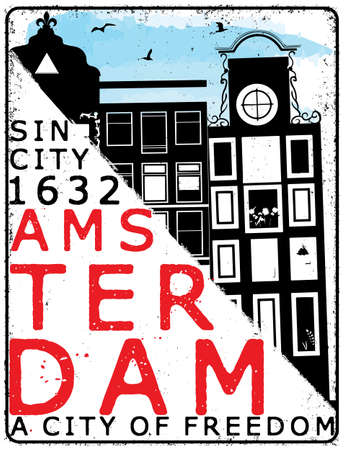 Amsterdam poster t shirt designのイラスト素材