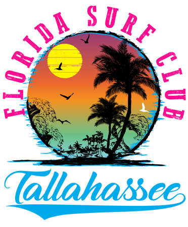 Summer beach vector background in retro styleのイラスト素材