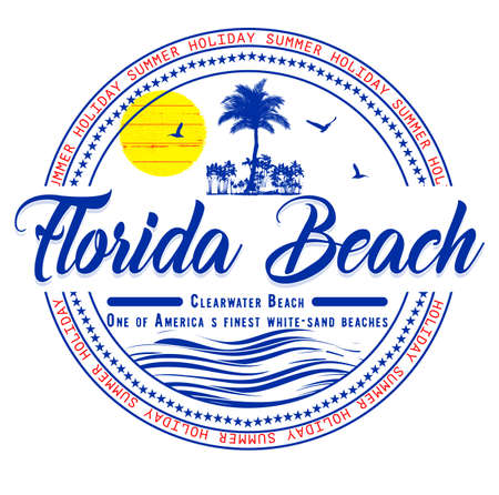 Florida summer t shirt graphic designのイラスト素材