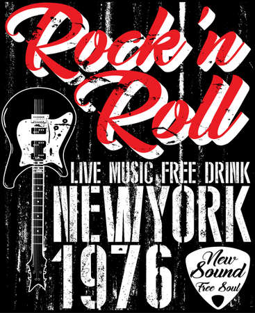 Rock Poster monochrome hipster vintage label; badge; flayerのイラスト素材