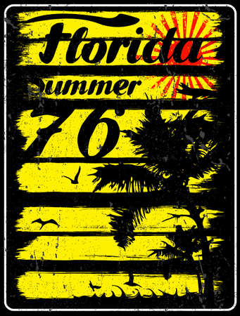 Summer beach vector background in retro styleのイラスト素材