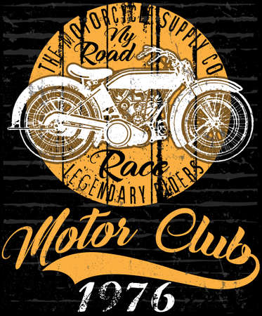 Vintage motorcycle poster t shirt graphic designのイラスト素材
