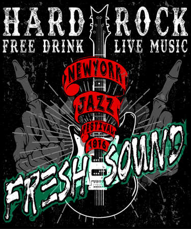 Hard Rock Music Posterのイラスト素材