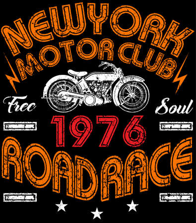 Vintage motorcycle poster t shirt graphic designのイラスト素材