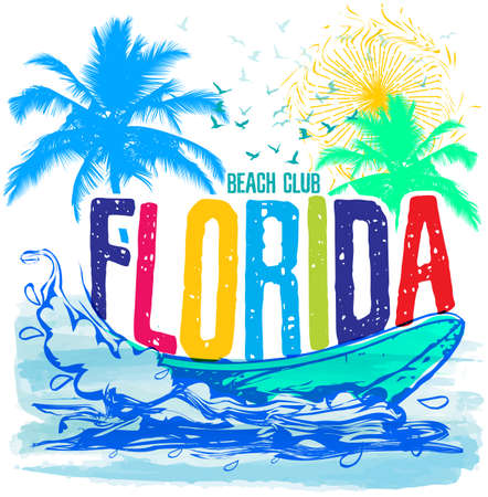 Sunset at tropical beach floridaのイラスト素材