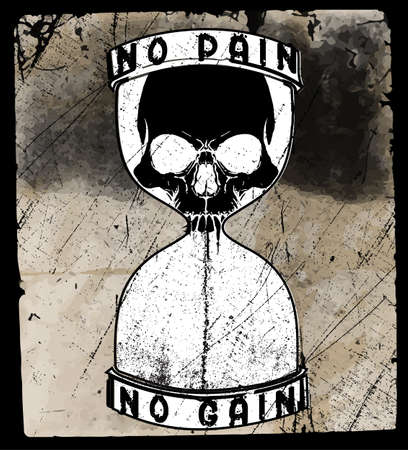 Tee skull typography graphic designのイラスト素材