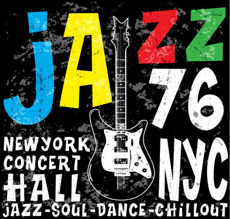 Jazz Concert poster design tee graphicのイラスト素材