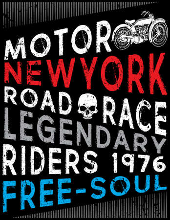 Motorcycle typography, t-shirt graphics, vectorsのイラスト素材