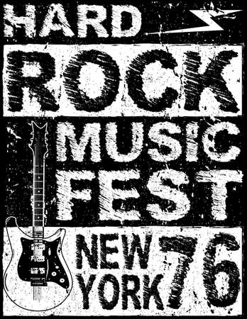 Hard Rock Music Posterのイラスト素材