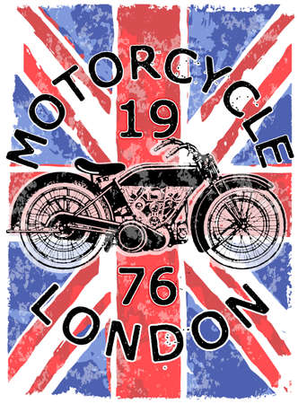 Vintage Motorcycle T-shirt Graphicのイラスト素材