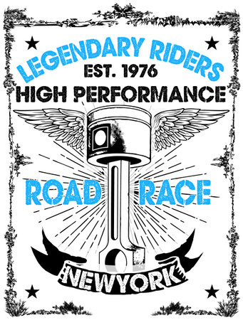 Vintage Motorcycle T-shirt Graphicのイラスト素材