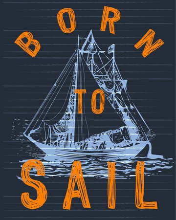 Sailing club tee poster graphic のイラスト素材