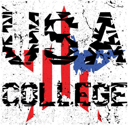 Sport athletic usa college typography for shirt design vector graphicsのイラスト素材