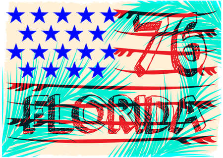 American flag summer graphic teeのイラスト素材