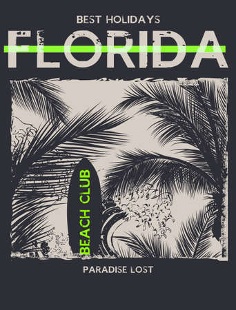 Summer beach vector background in retro styleのイラスト素材