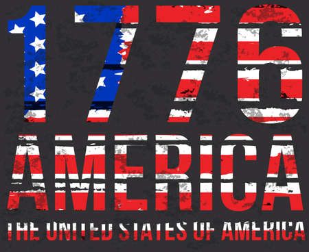 American grunge flag. An american grunge flag for a background of a poster.のイラスト素材