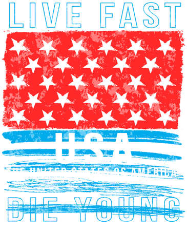 American grunge flag. An american grunge flag for a background of a poster.のイラスト素材