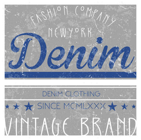 Denim gashin tee graphicのイラスト素材