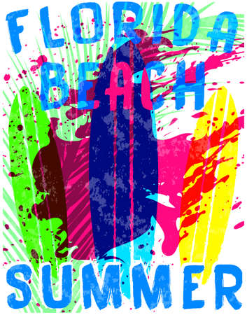 Summer typography tee graphicのイラスト素材