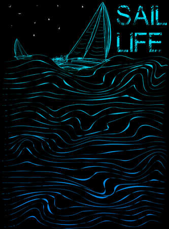 Sail life poster graphicのイラスト素材