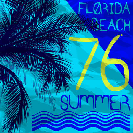 Summer beach vector background in retro styleのイラスト素材