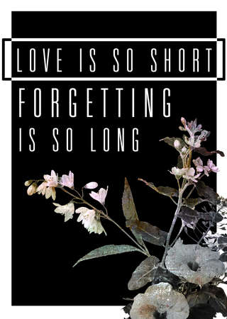 Flowers with typography T shirt graphicの写真素材