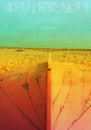 Greece summer graphic poster tee designの写真素材