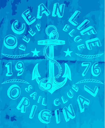 Vintage Hand Drawn Flourish Anchor Illustrationのイラスト素材