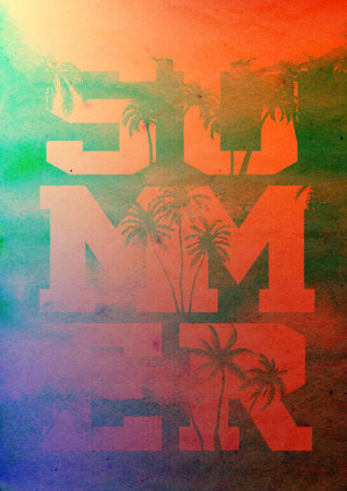 Summer print water color fashion designの写真素材