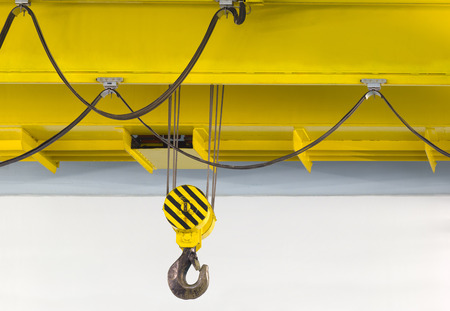 Electrically driven heavy duty overhead crane in a factory.の写真素材