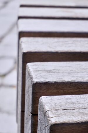 pattern in wooden benchの写真素材