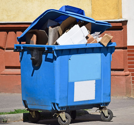 Large garbage can on the street