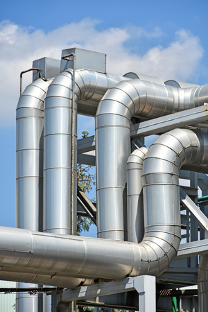 Steel pipeline of the power stationの写真素材
