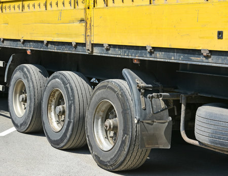 Tires and loading area of a truck