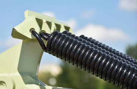 Large springs of an agricultural machineryの写真素材