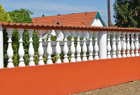 Ornate fence of a buildingの写真素材