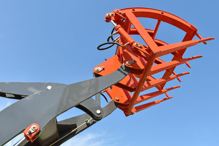 Hay loader agricultural machineryの写真素材