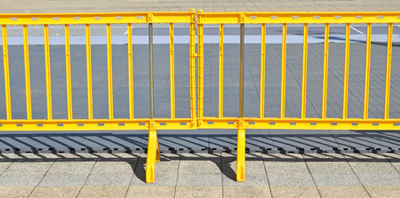 Plastic fence on the streetの写真素材