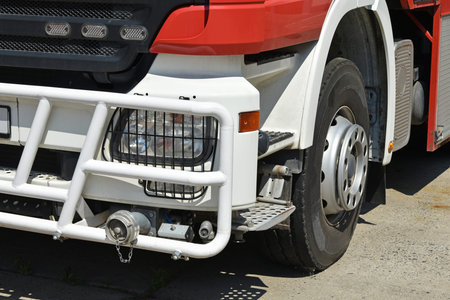 Part of a firefighter vehicle