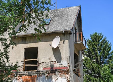 Demolition of an old buildingの写真素材