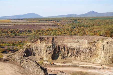 Bauxite mine in the dell of mountain matraの写真素材