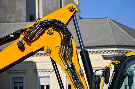 Hydraulic part of the excavator machineryの写真素材