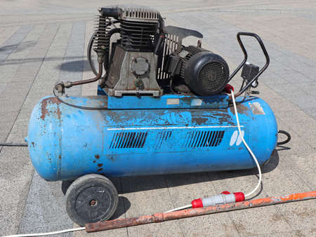 Air compressor on the streetの写真素材