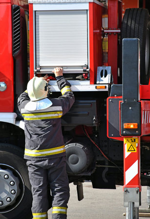 Firefighter at the scene of a fire