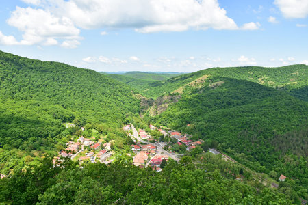View of Szarvasko village and the Bukk mountains, Hungary