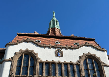 Roof of the county hall in Debrecen city, Hunaryの写真素材