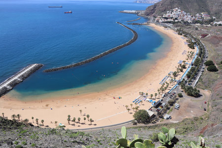 View of the beach in Tenerife island Spainの写真素材