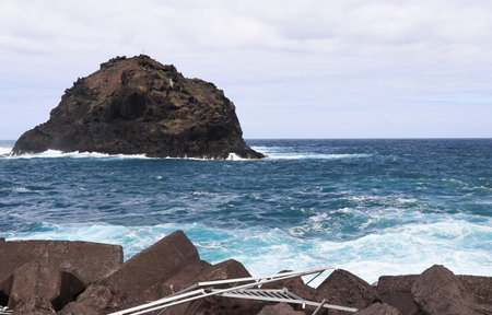 Beach at the Atlantic ocean Tenerife island Spainの写真素材